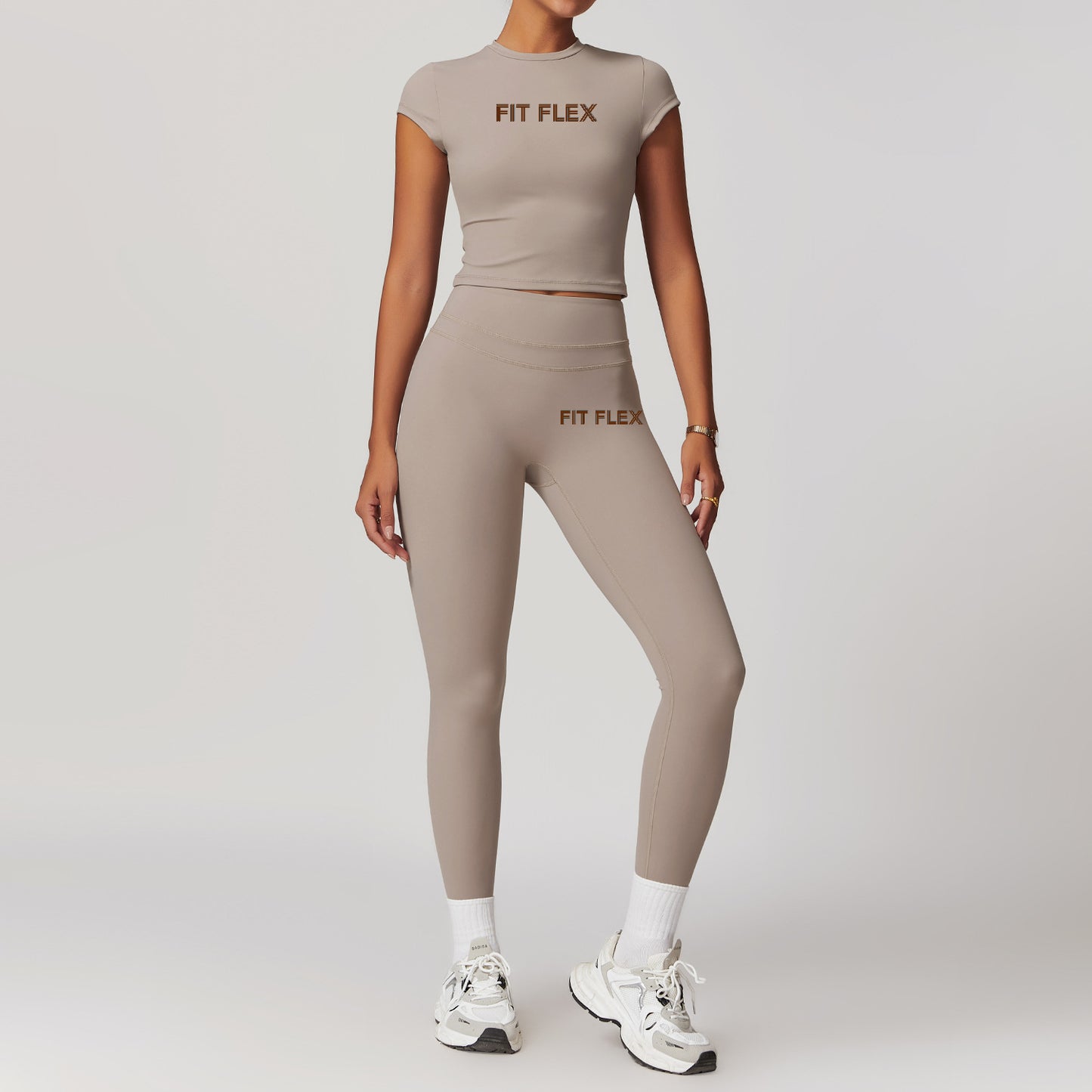 Crop top 2Pcs yoga set image 4