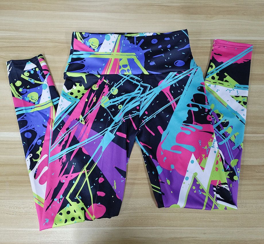 Colorful Graffiti Print Flex Leggings image 2