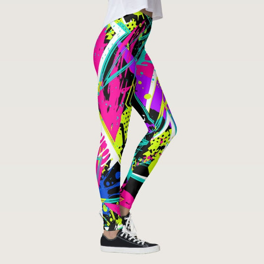 Colorful Graffiti Print Flex Leggings image 0
