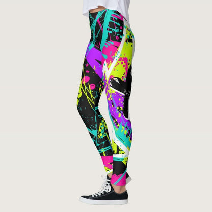 Colorful Graffiti Print Flex Leggings image 3