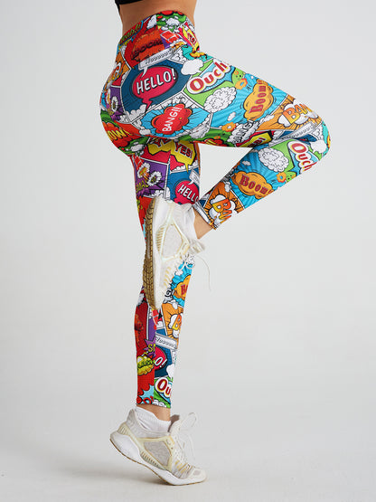 Colorful Graffiti Print Flex Leggings image 13