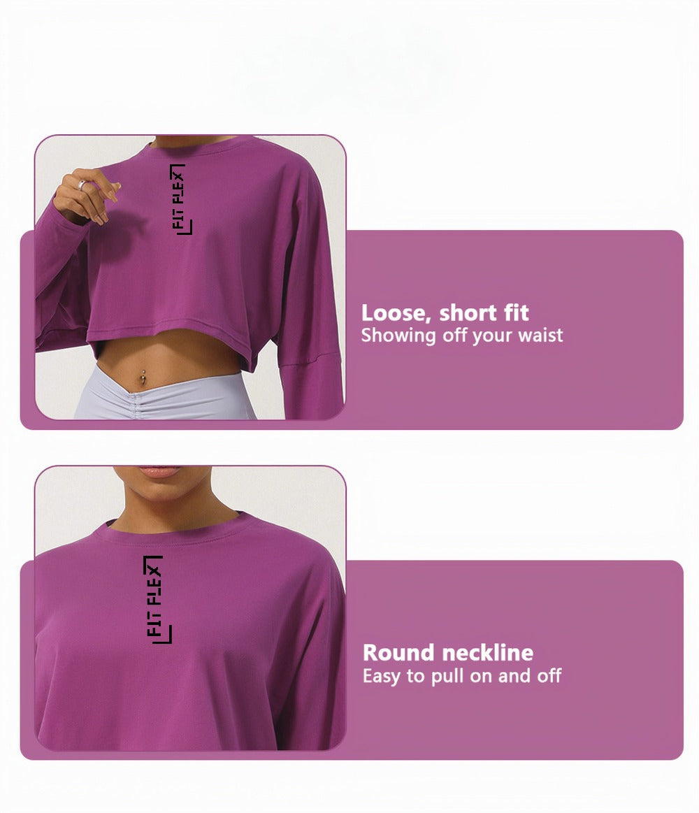 Loulou Long Sleeve Crop Tops image 7
