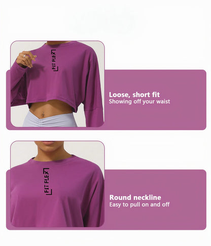 Loulou Long Sleeve Crop Tops image 7