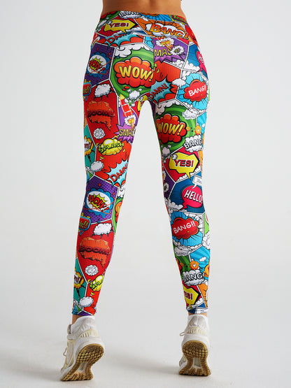 Colorful Graffiti Print Flex Leggings image 7