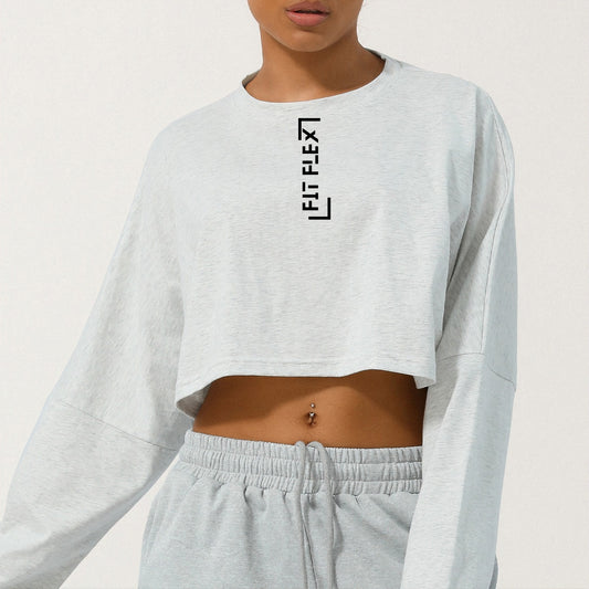 Loulou Long Sleeve Crop Tops image 0