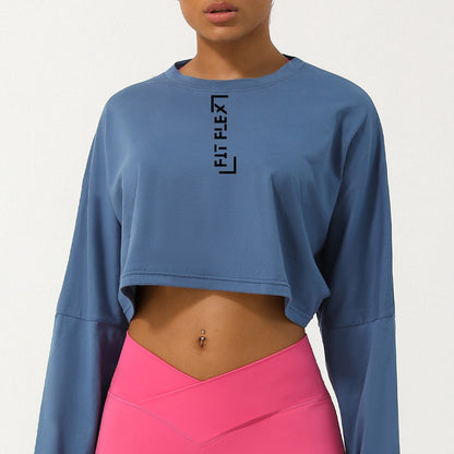 Loulou Long Sleeve Crop Tops image 3