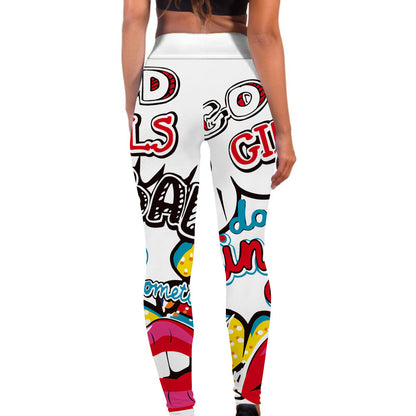 Colorful Graffiti Print Flex Leggings image 9