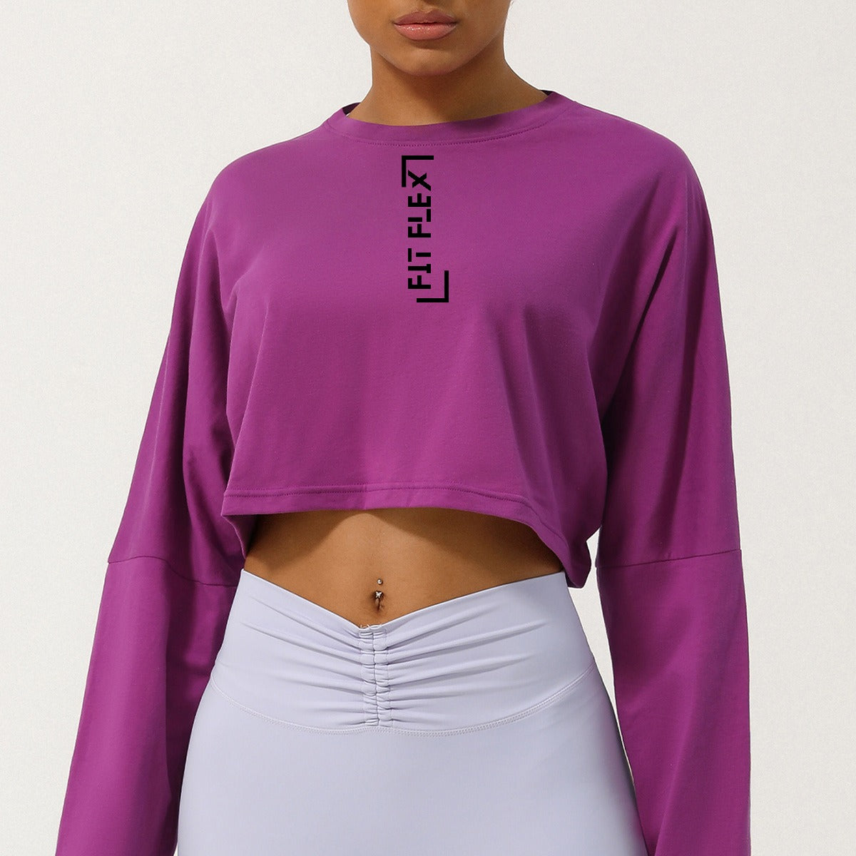 Loulou Long Sleeve Crop Tops image 4