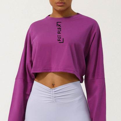 Loulou Long Sleeve Crop Tops image 4