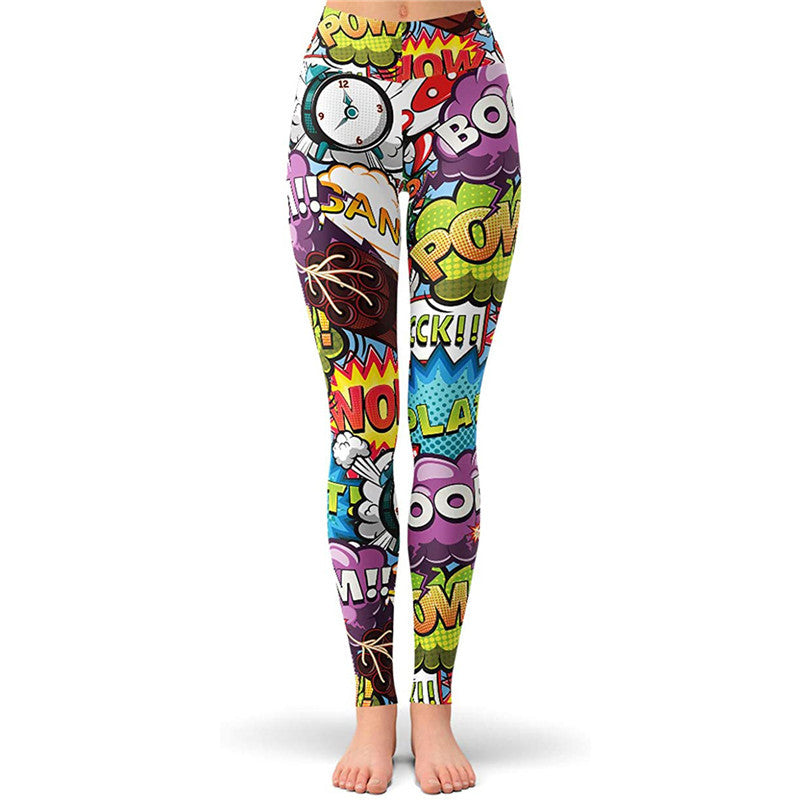 Colorful Graffiti Print Flex Leggings image 11