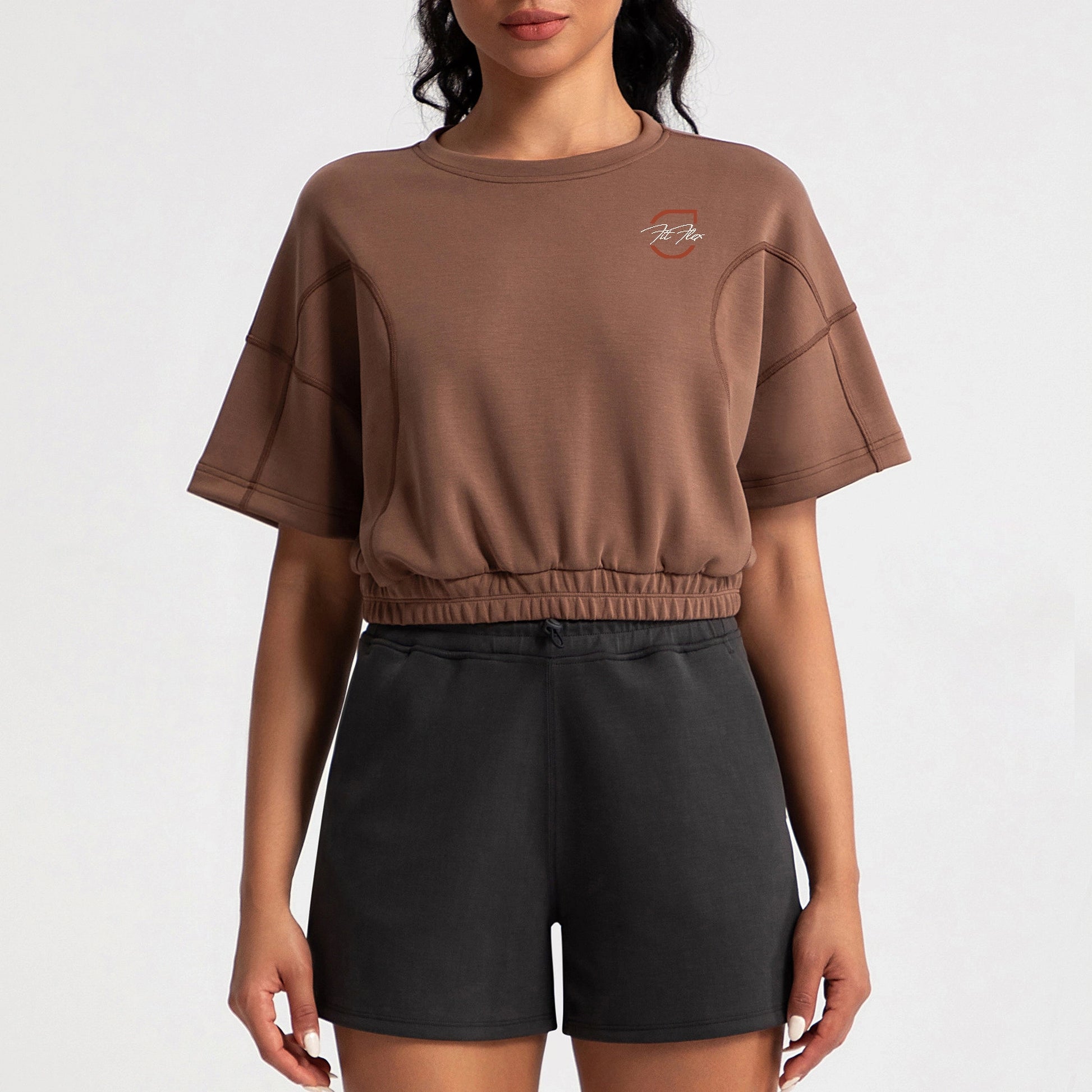 Fall Round Neck Crop Top image 3