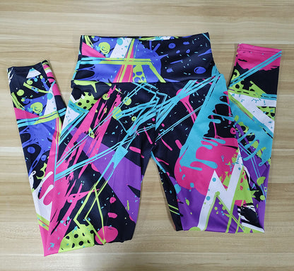 Colorful Graffiti Print Flex Leggings image 2