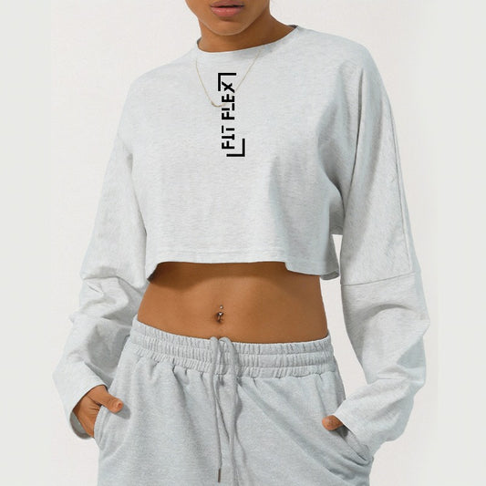 Loulou Long Sleeve Crop Tops image 1