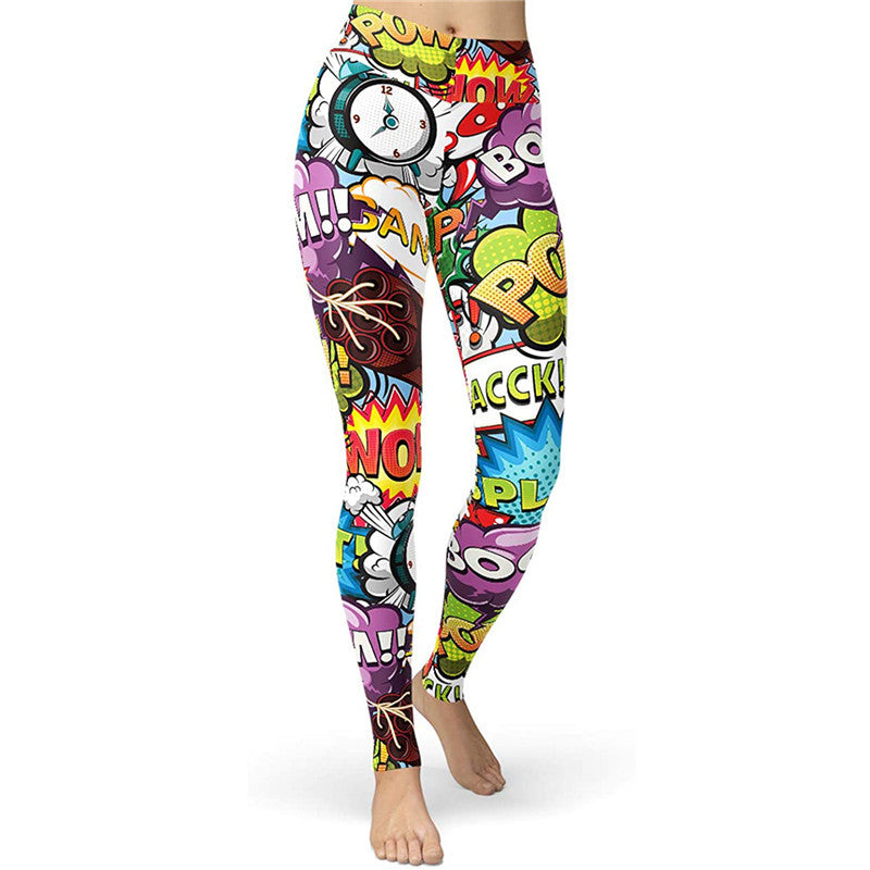 Colorful Graffiti Print Flex Leggings image 12