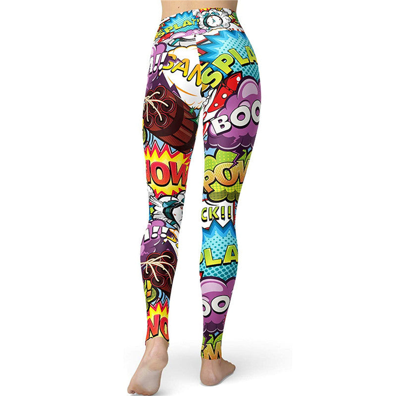 Colorful Graffiti Print Flex Leggings image 10