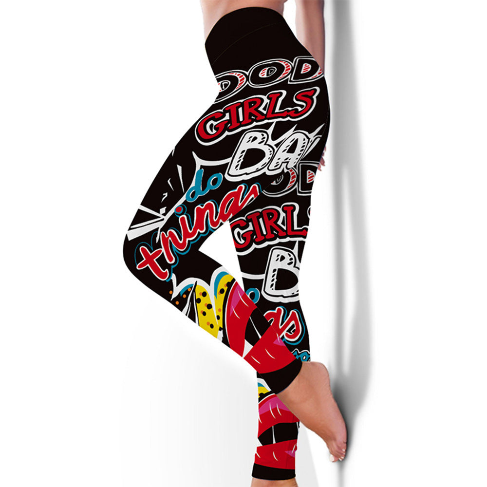 Colorful Graffiti Print Flex Leggings image 14